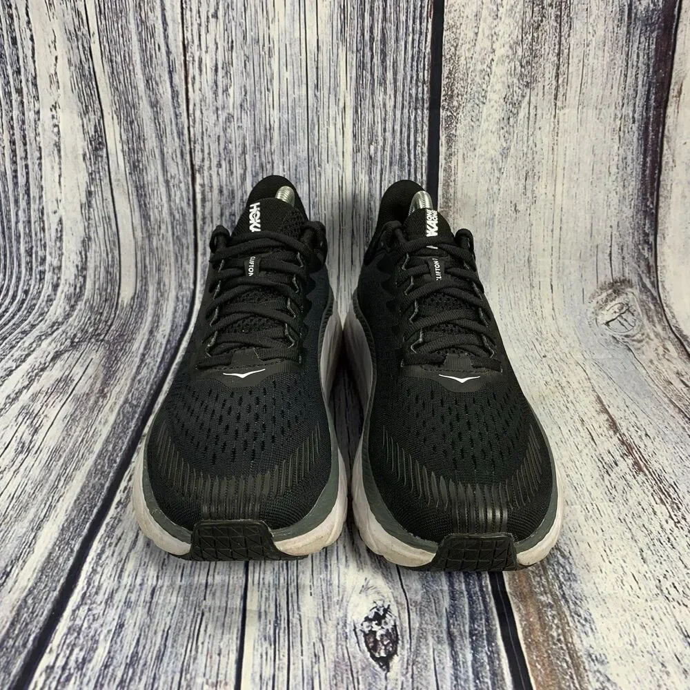 Hoka One One Clifton 7 Black White Sneakers 1110508 Men’s 8.5